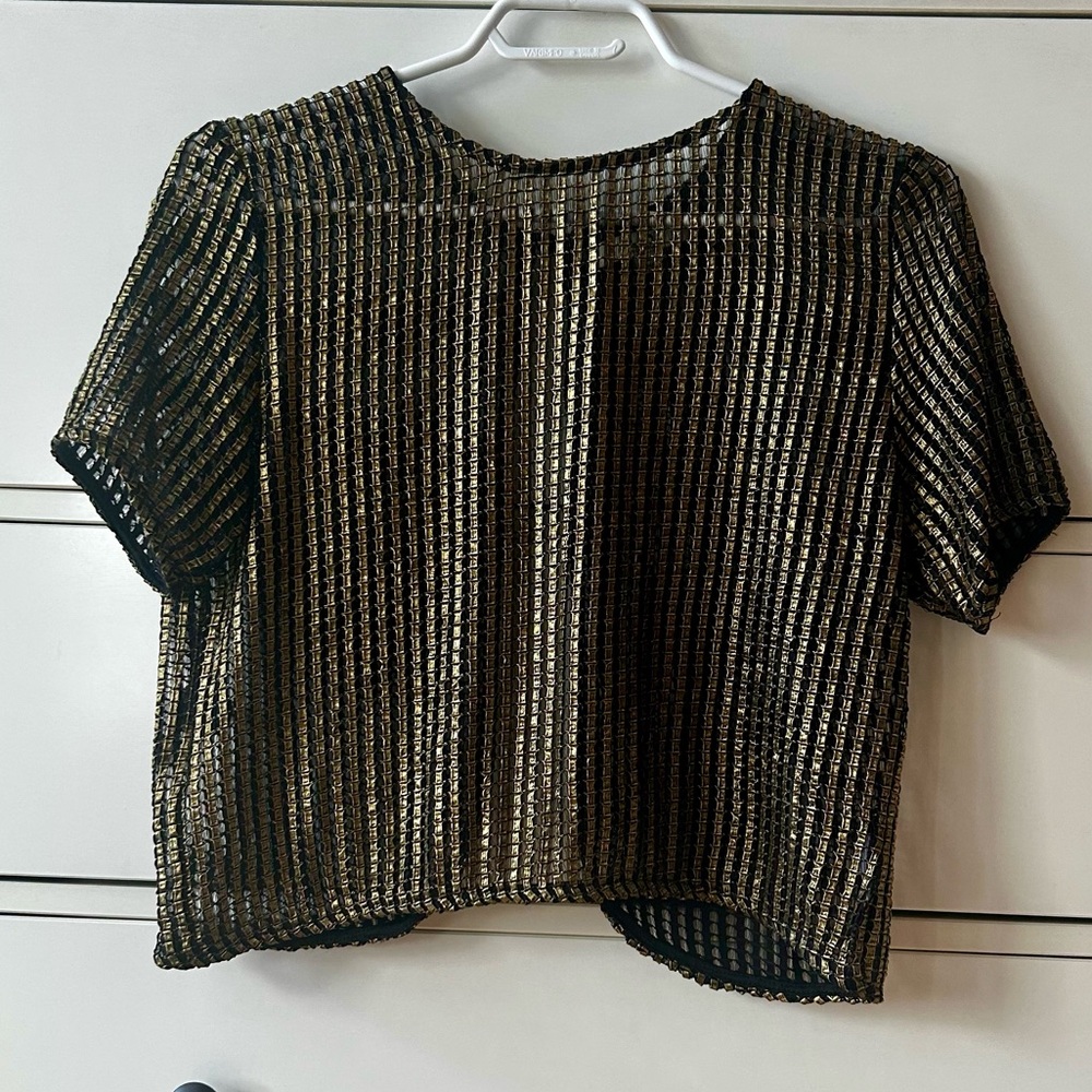 Gold and Black Textured Top (Ya Los Angeles)